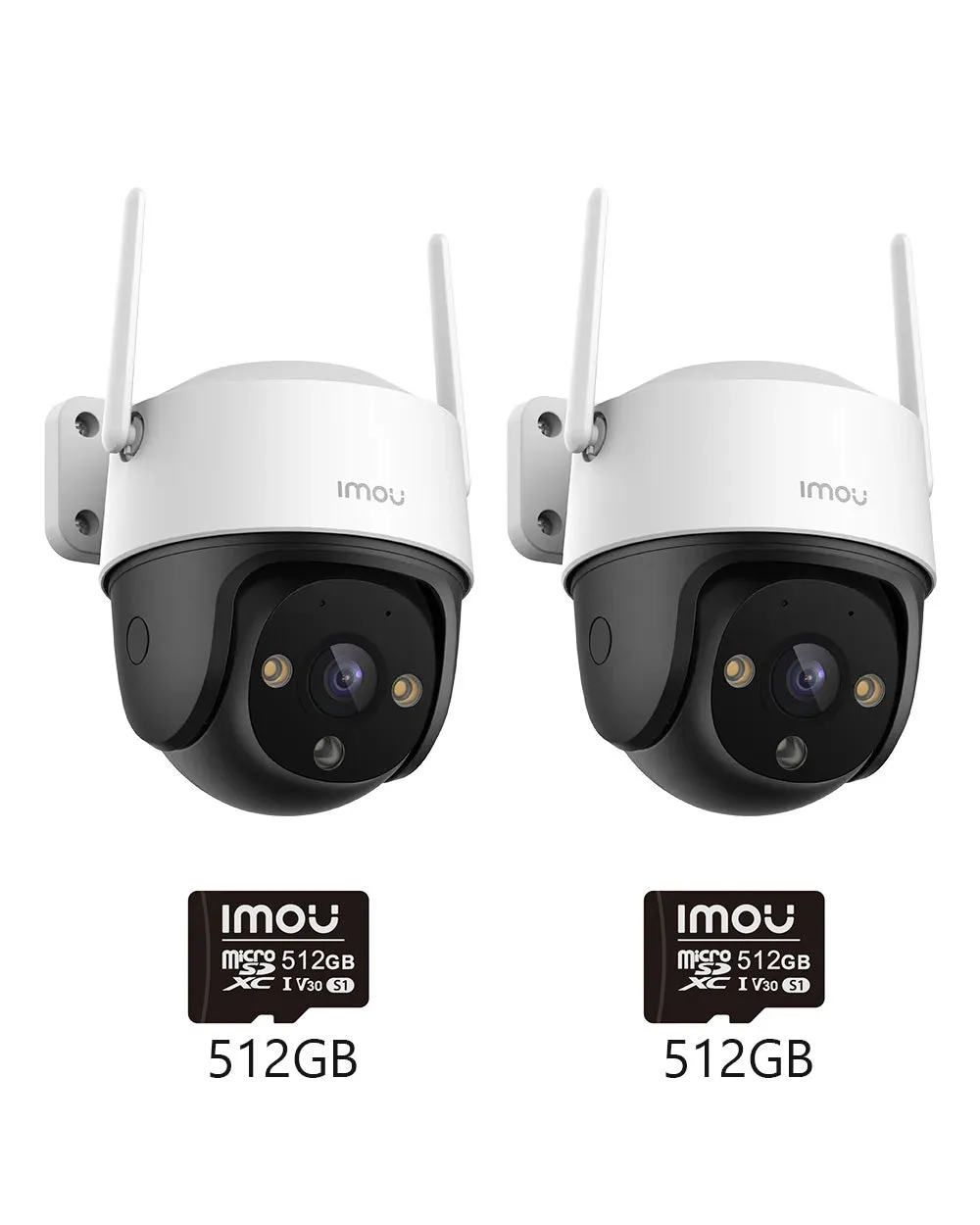 IMOU 2pcs Cruiser SE+ PTZ WiFi 4MP Sicherheitskamera-Kit, 3K 5MP / + 2Stk 512GB Speicherkarte