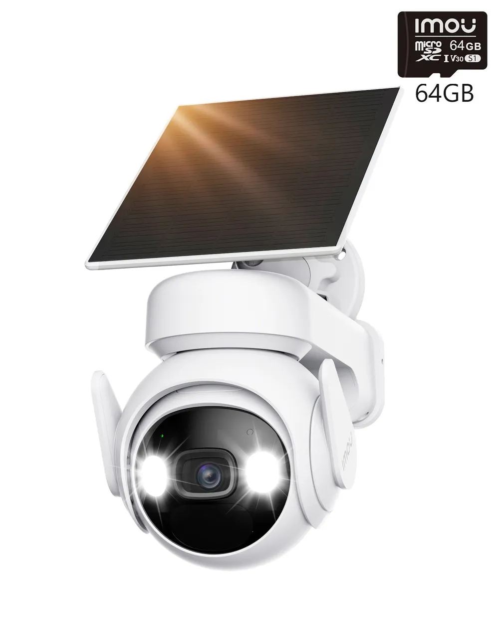 Cell PT 360° PTZ 3MP 2K 100% Kabellos-UK, 3MP 2K mit Solarpanel (5000 mAh) / + 64GB Memory Card