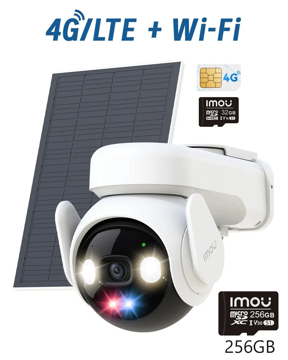 AOV PT 3K 5MP 4G LTE & 2,4 GHz Wi-Fi - UK, [AOV PT Pro Ultra Low-light Night Vision] 5MP 3K with Solar Panel / + 256GB Speicherkarte