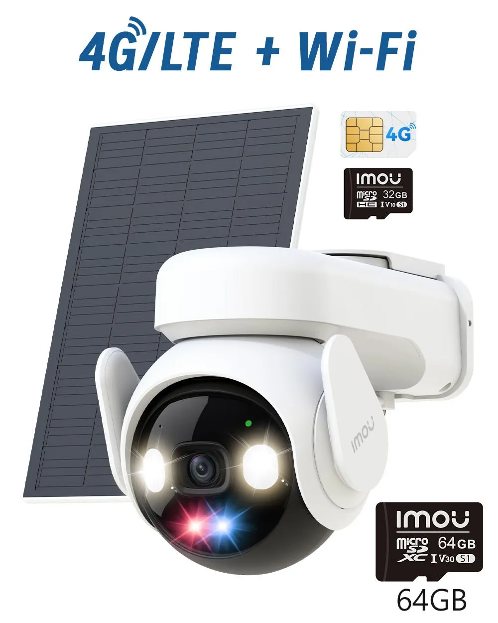 AOV PT 3K 5MP 4G LTE & 2,4 GHz Wi-Fi - UK, [AOV PT Pro Ultra Low-light Night Vision] 5MP 3K with Solar Panel / + 64GB Speicherkarte