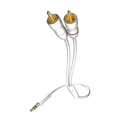 Audio-Kabel Inakustik 3,5mm auf 2 x RCA 1,5 m weiß