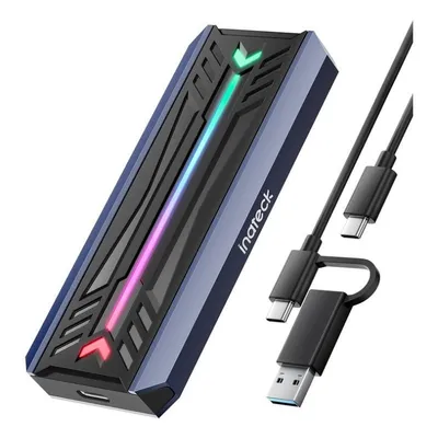 Externe Box Inateck FE2024 M.2 Aluminium Schwarz Grau RGB USB-C NVMe SATA