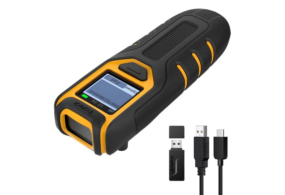 Inateck Barcode Scanner Bluetooth, 1D 2D QR Code Scanner Kabellos 2.4GHz Handscanner,