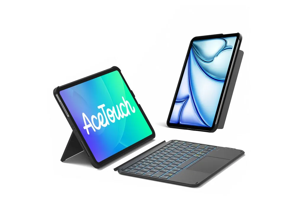 Inateck für iPad 11 Gen A16, 11 Zoll iPad Air M4 M3, iPad 10, iPad Pro 4/3/2/1 iPad-Tastatur (Ultraleichte, Abnehmbare Tastatur mit Touchpad, Tragbar)