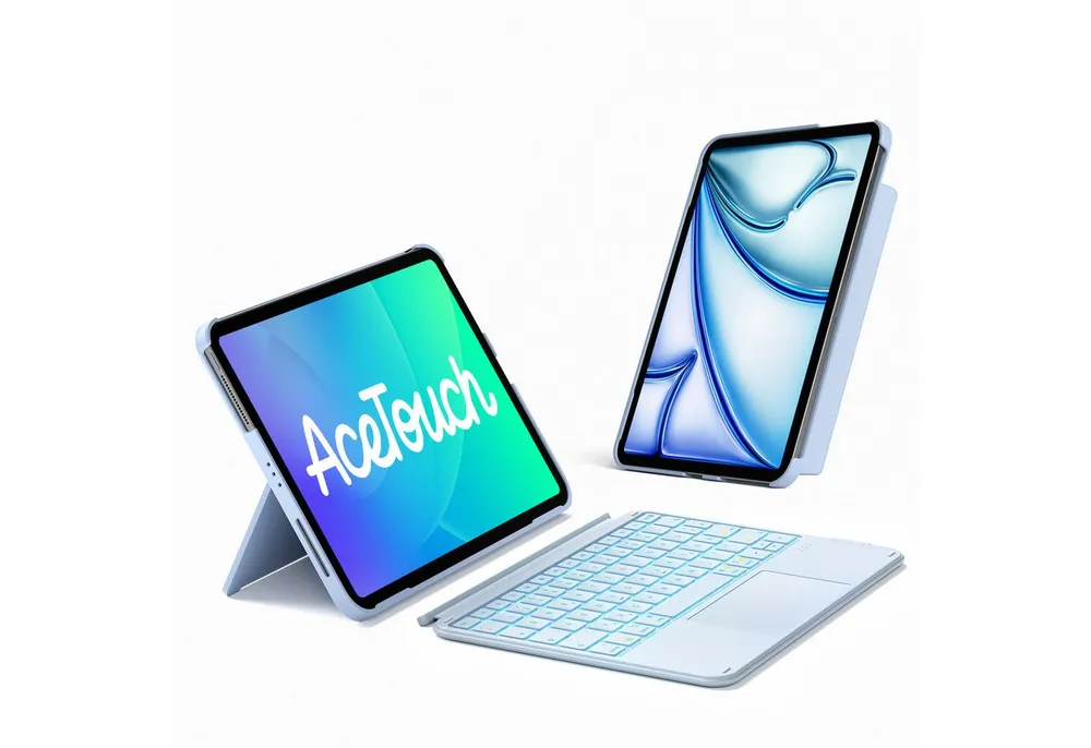 Inateck für iPad 11 Gen A16, 11 Zoll iPad Air M4 M3, iPad 10, iPad Pro 4/3/2/1 iPad-Tastatur (Ultraleichte, Abnehmbare Tastatur mit Touchpad, Tragbar)