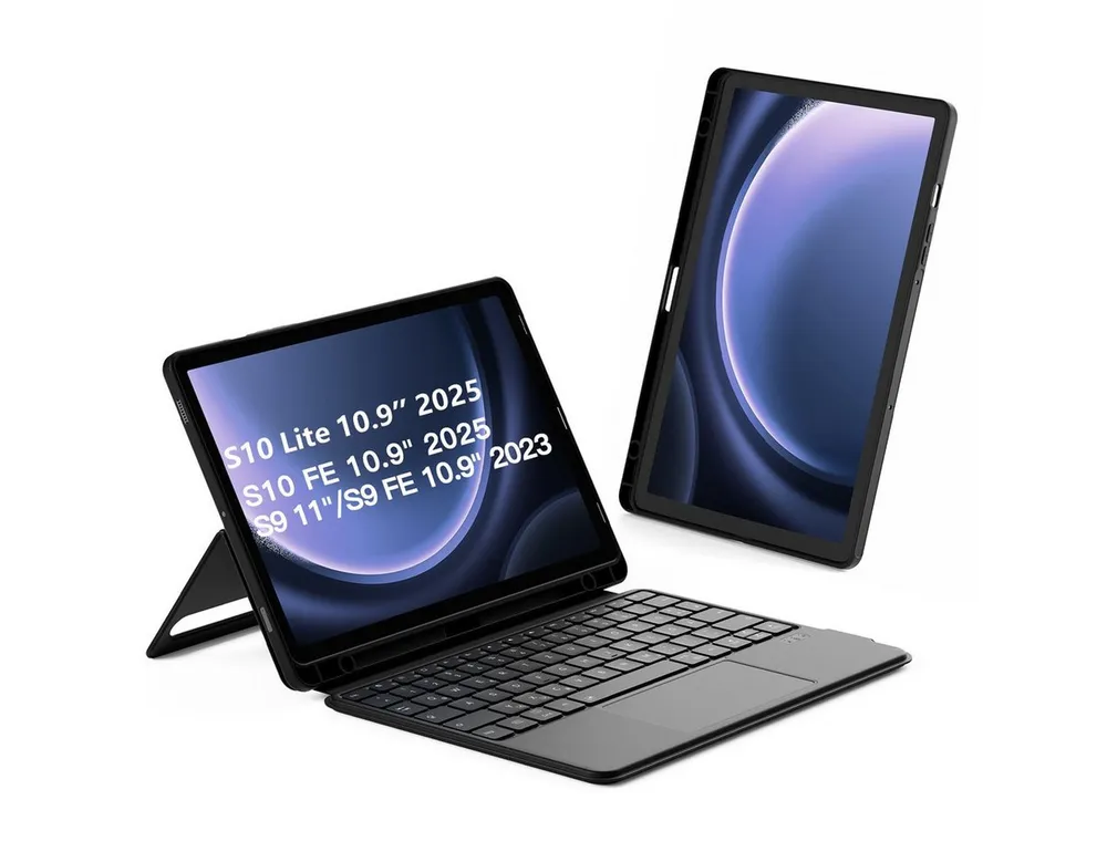 Inateck Hülle für Samsung Galaxy Tab S10 Lite/S10 FE/S9 FE/S9 Tastatur mit Touchpad (Hoch-/Querformat Ständer, Abnehmbar)