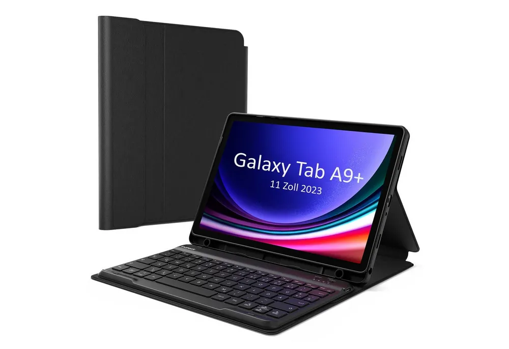 Inateck Hülle mit Tastatur für Samsung Galaxy Tab А9+/A9 Plus 11Zoll 2023 Tablet-Tastatur (Abnehmbare, Rundum-Schutz)