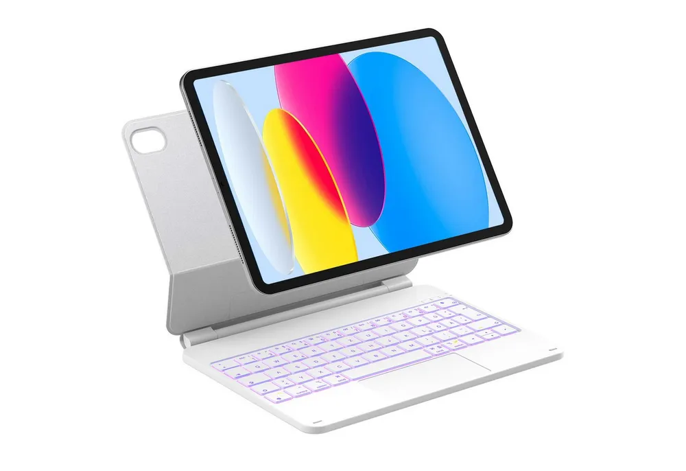 Inateck Magic Keyboard für iPad A16 11/10 Gen iPad-Tastatur (Freitragender Ständer, 7-Farbige Hintergrundbeleuchtung)