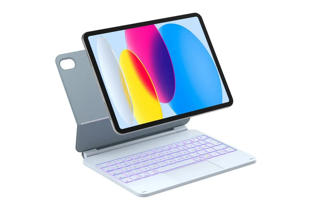 Inateck Magic Keyboard für iPad A16 11/10 Gen iPad-Tastatur (Freitragender Ständer, 7-Farbige Hintergrundbeleuchtung)