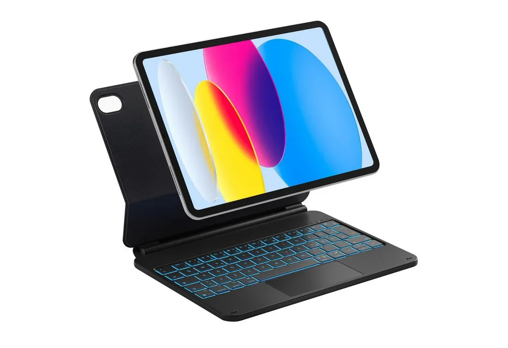 Inateck Magic Keyboard für iPad A16 11/10 Gen iPad-Tastatur (Freitragender Ständer, 7-Farbige Hintergrundbeleuchtung)