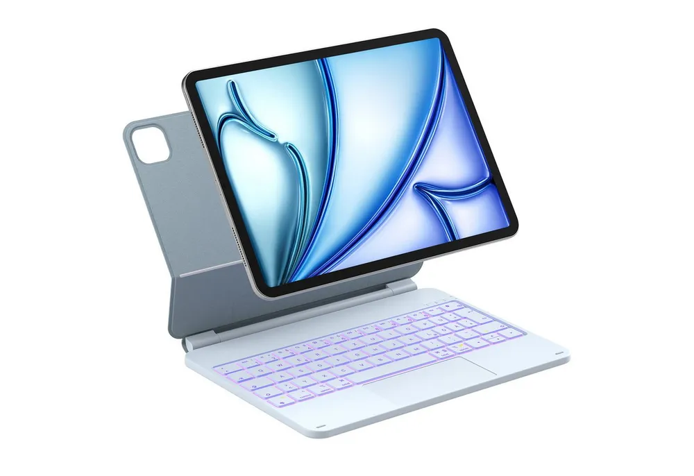 Inateck Magnetische Tastatur Hülle für 11'' iPad Air M4 M3 M2, iPad Pro 4/3/2 iPad-Tastatur (Magic keyboard, 7-Farbige Hintergrundbeleuchtung)