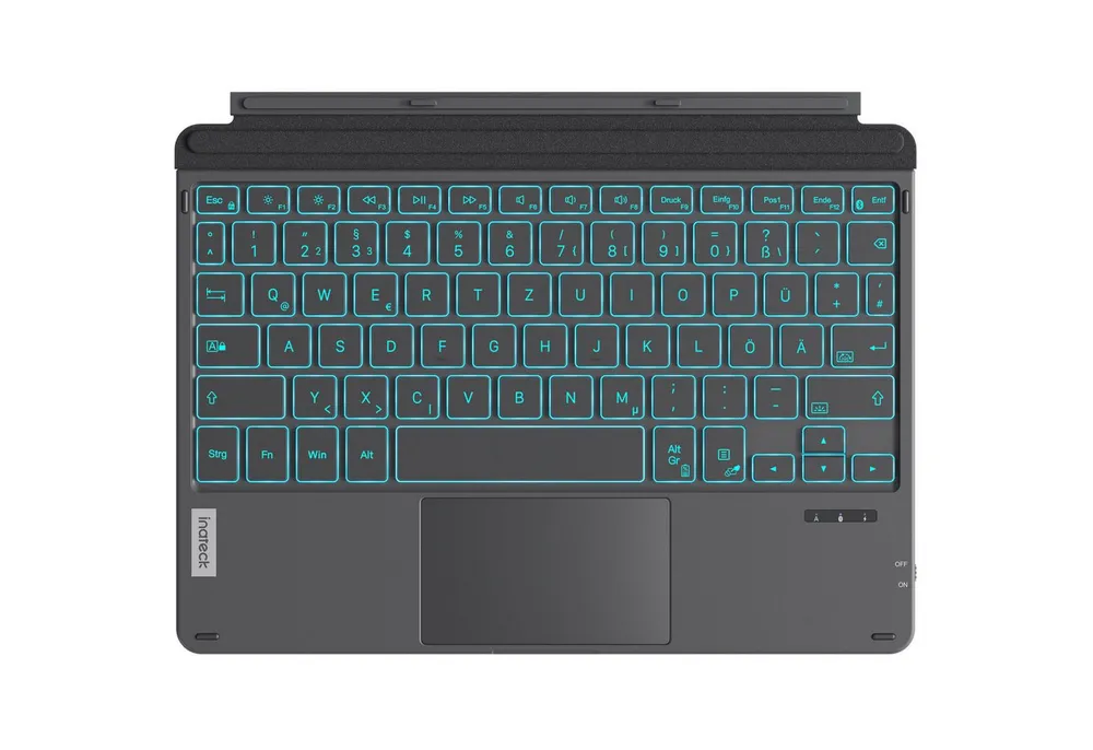 Inateck Tastatur für Surface Go 1&2&3&4, 7 Farben beleuchtung, mit Touchpad Tablet-Tastatur