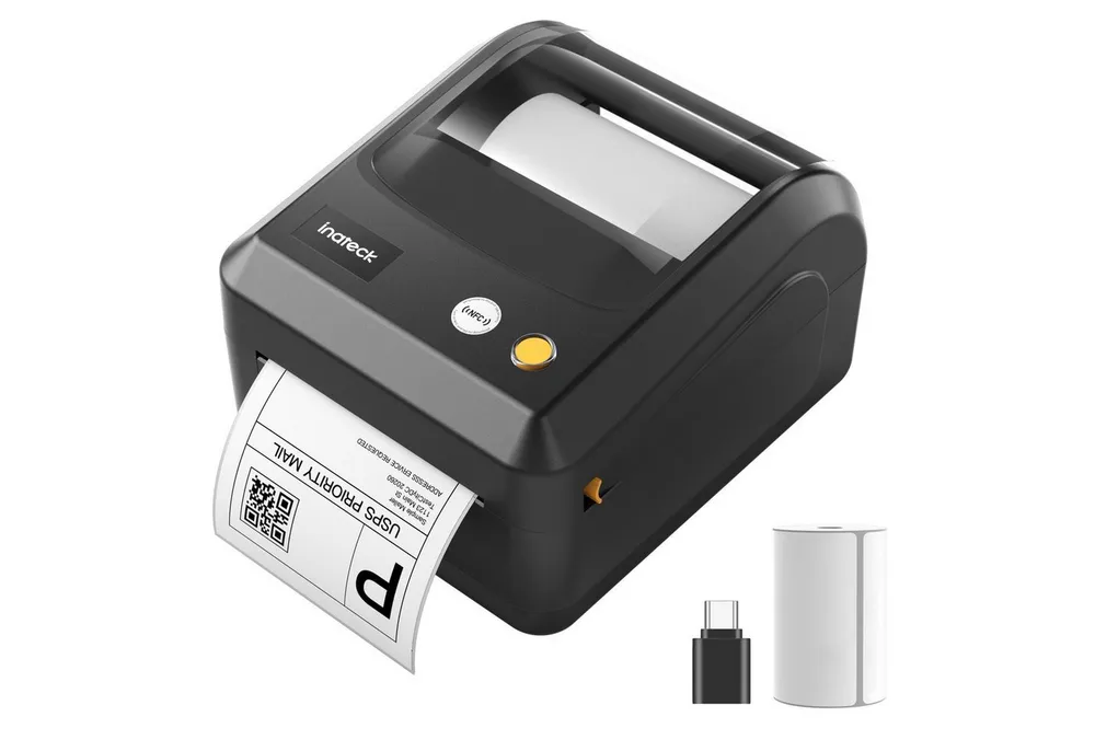 Inateck Versandetiketten Drucker 4x6 Thermodrucker Bluetooth Etikettiergerät Etikettendrucker, (Label Printer mit Etiketten)