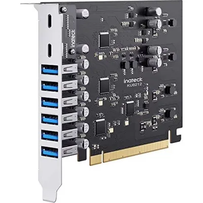 PCIe Karte Inateck 8 Ports USB 3.2 Gen 2 Modell KU8212 mit Schnellladung