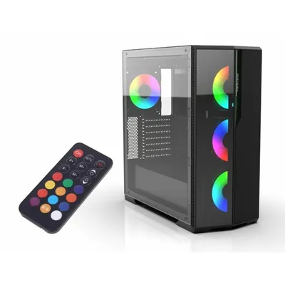 PC-Gehäuse Inca EMG-17XN Schwarz ATX RGB-Frontlüfter Glasfenster Gaming
