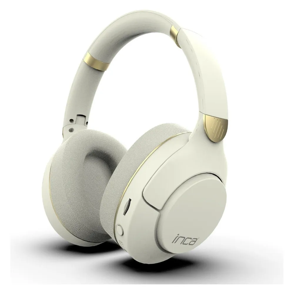 Auriculares INCA IBK-503B inalámbricos Bluetooth uso llamadas y música blancos