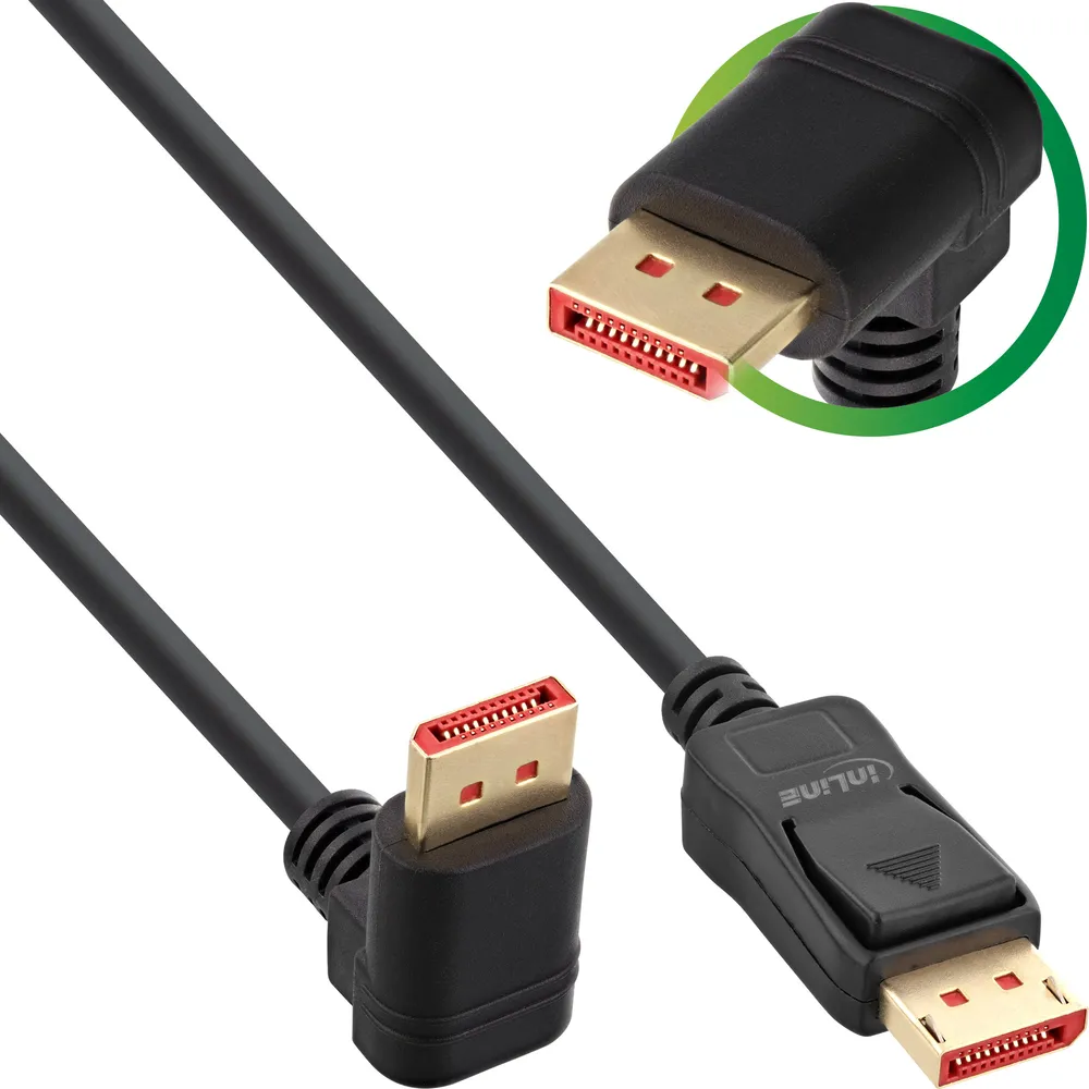 Inline 17151U DisplayPort 1.4 Kabel 8K 7680x4320 1 m Schwarz Gold