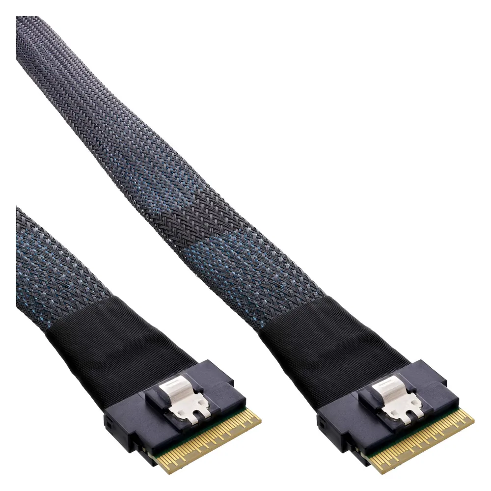 InLine Slim SAS Kabel, SFF-8654 8X zu SFF-8654 8X, 48 Gb/s, 0,75m