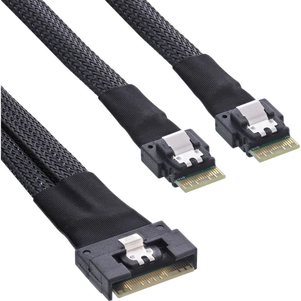 SAS Kabel InLine 27649A SFF-8654 8i auf 2x 4i 0,5 m 24 Gbit/s