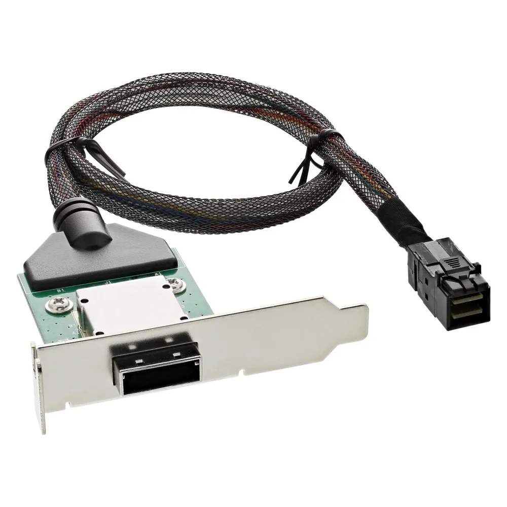 InLine SAS HD low profile PCI Slotblech mit Kabel, ext. SFF-8088 auf int. SFF-8643, 0,5m