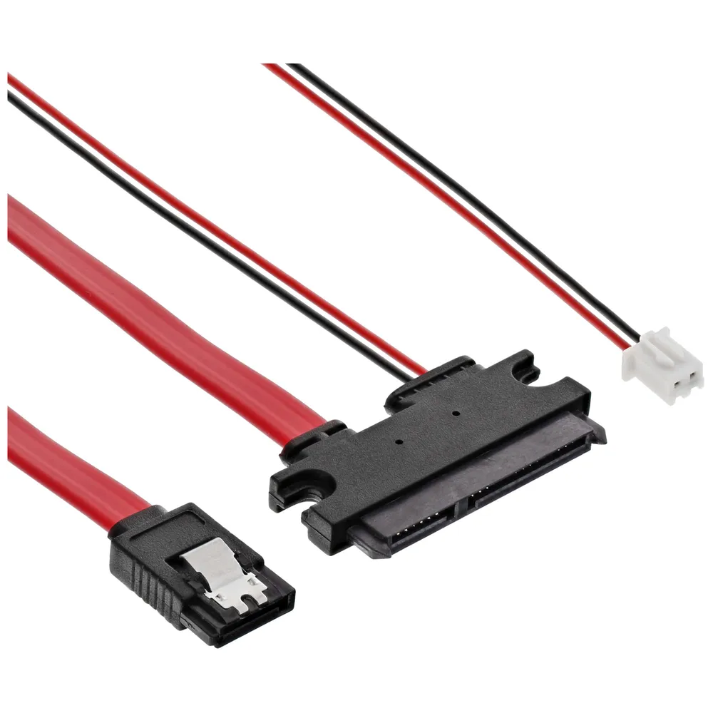 SATA-Kabel INLINE 29695B 0.35 m Rot Gerade Stecker beidseitig