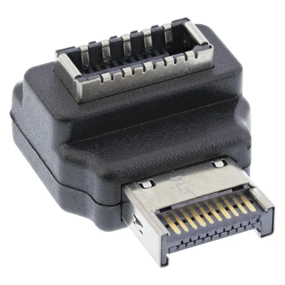 InLine USB 3.2 Adapter intern, Frontpanel USB-E Stecker zu USB-E Buchse 90°, Interne Kabel