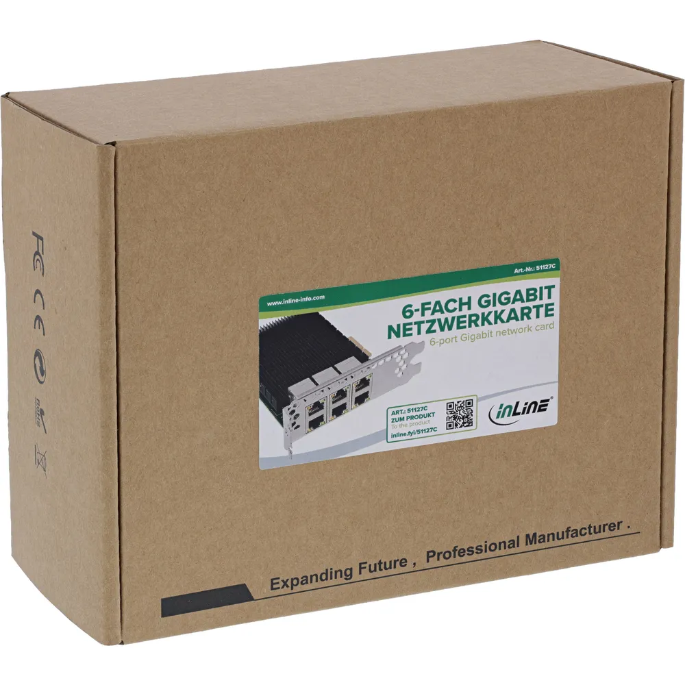 Tarjeta de Red InLine 51127C PCI Express 6 Ports 1 Gbit VLAN Jumbo Frames