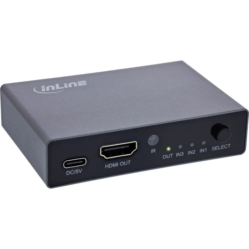 HDMI Switch InLine 65020 8K 144 Hz 3 Eingänge 1 Ausgang