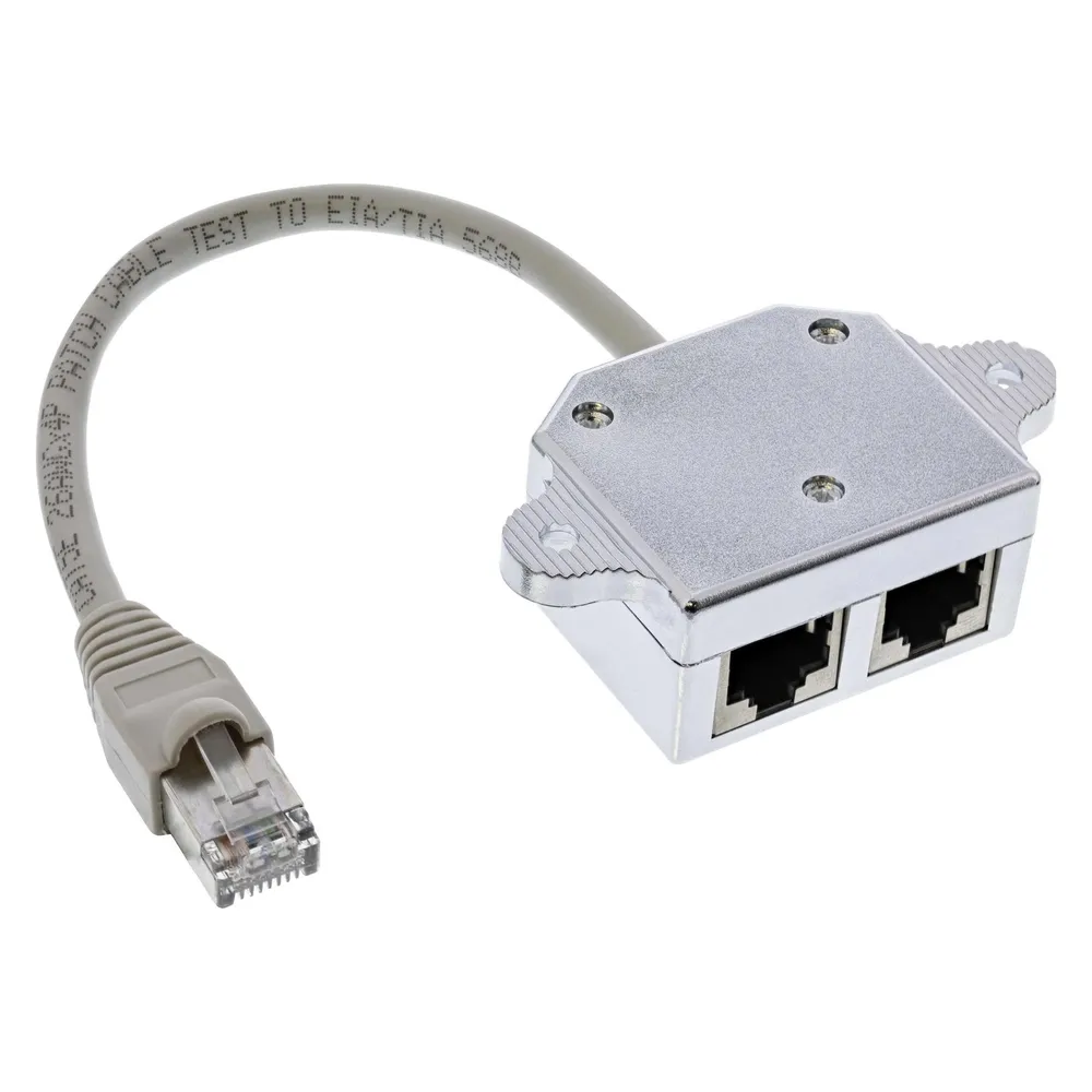 InLine Cat.5e / ISDN T-Adapter (Port-Doppler) RJ45 ST an 2x RJ45 BU
