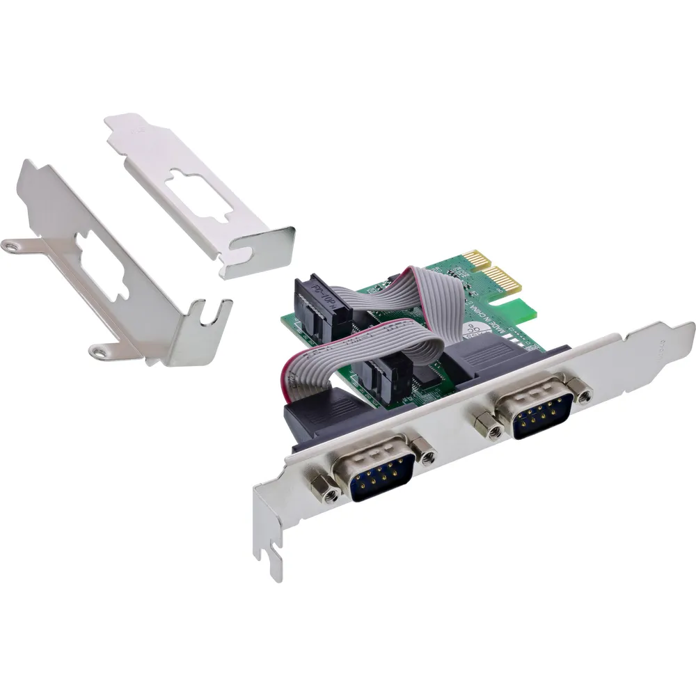 Tarjeta de Red InLine 76619D PCIe RS-232 2 Ports Full Low Profile