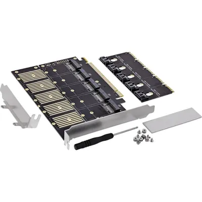 Netzwerkkarte InLine 76619G PCIe M.2 SATA 6 Gbit/s 5 Ports NCQ