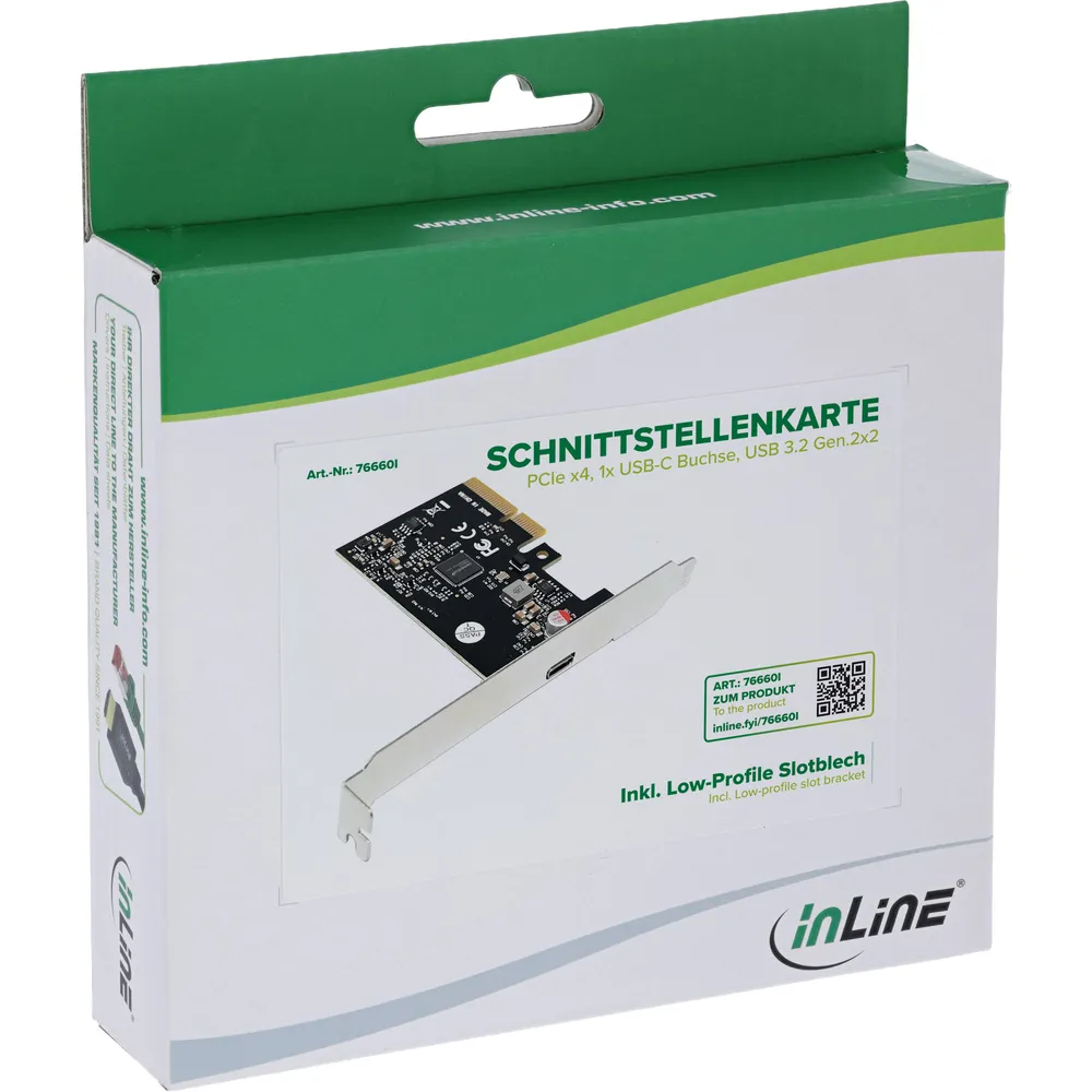 Schnittstellenkarte InLine 76660I PCIe USB Typ C 20 Gbit s Low Profile