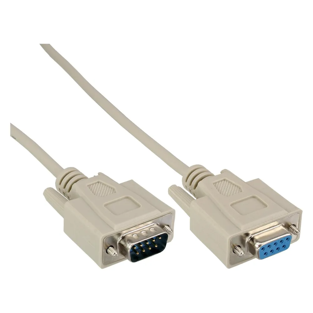 InLine 15er Bulk-Pack Serielle Verlängerung, 9pol Stecker / Buchse, vergossen, 1:1 belegt, 10m
