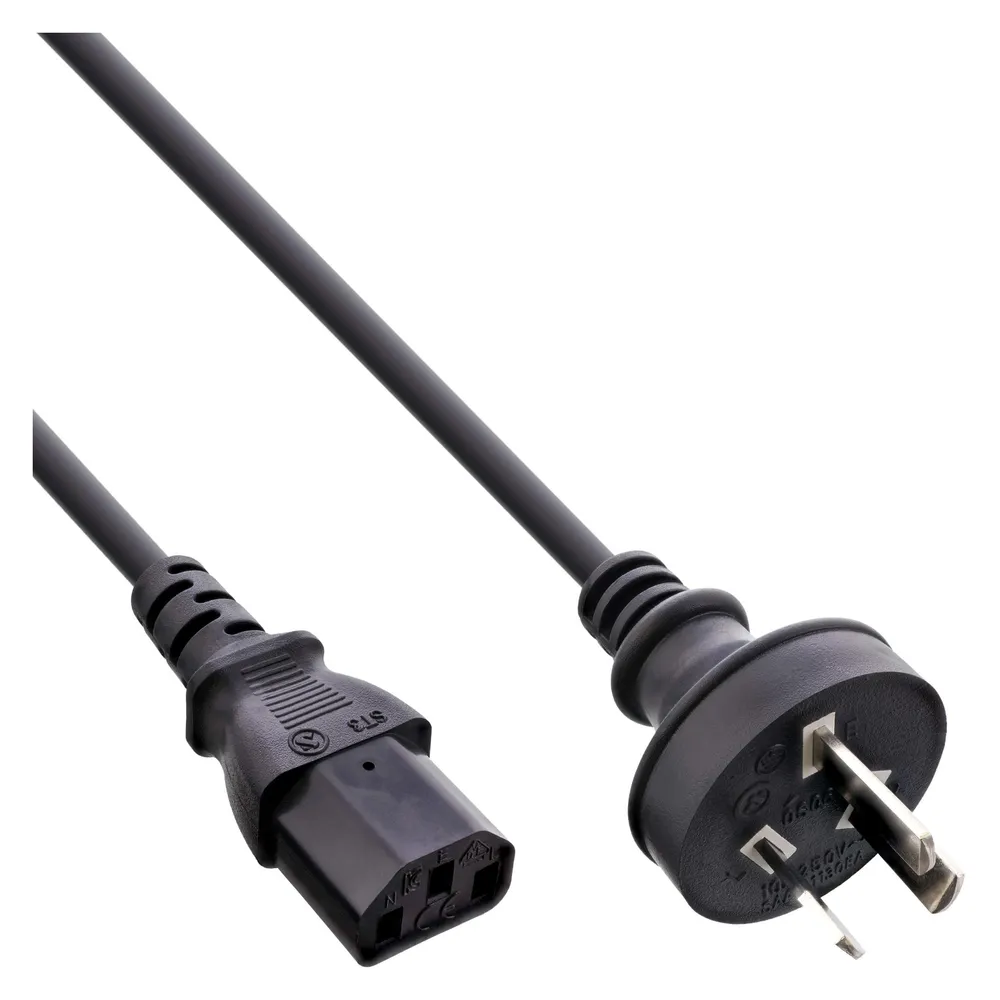 InLine 35er Bulk-Pack Netzkabel, Netzstecker Australien auf Kaltgerätestecker C13, 1,8m