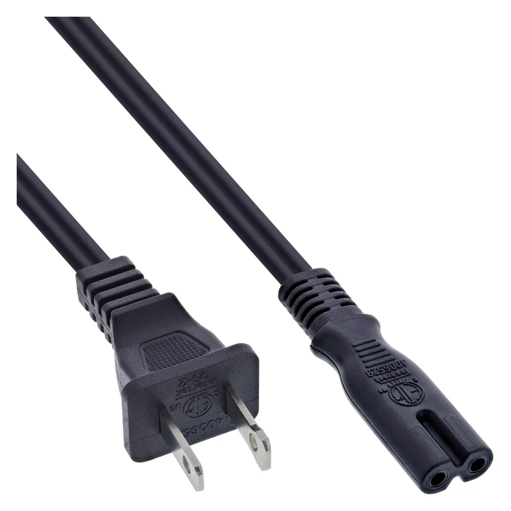 InLine 65er Bulk-Pack Netzkabel, Netzstecker USA auf Euro 8 C7 Stecker, 1,8m