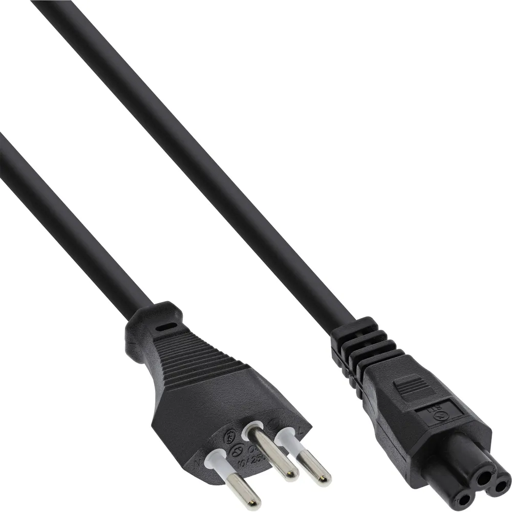 Kabel InLine B-16656C 2 m SEV 1011 auf IEC C5 H05VV-F 3G0.75 Schwarz