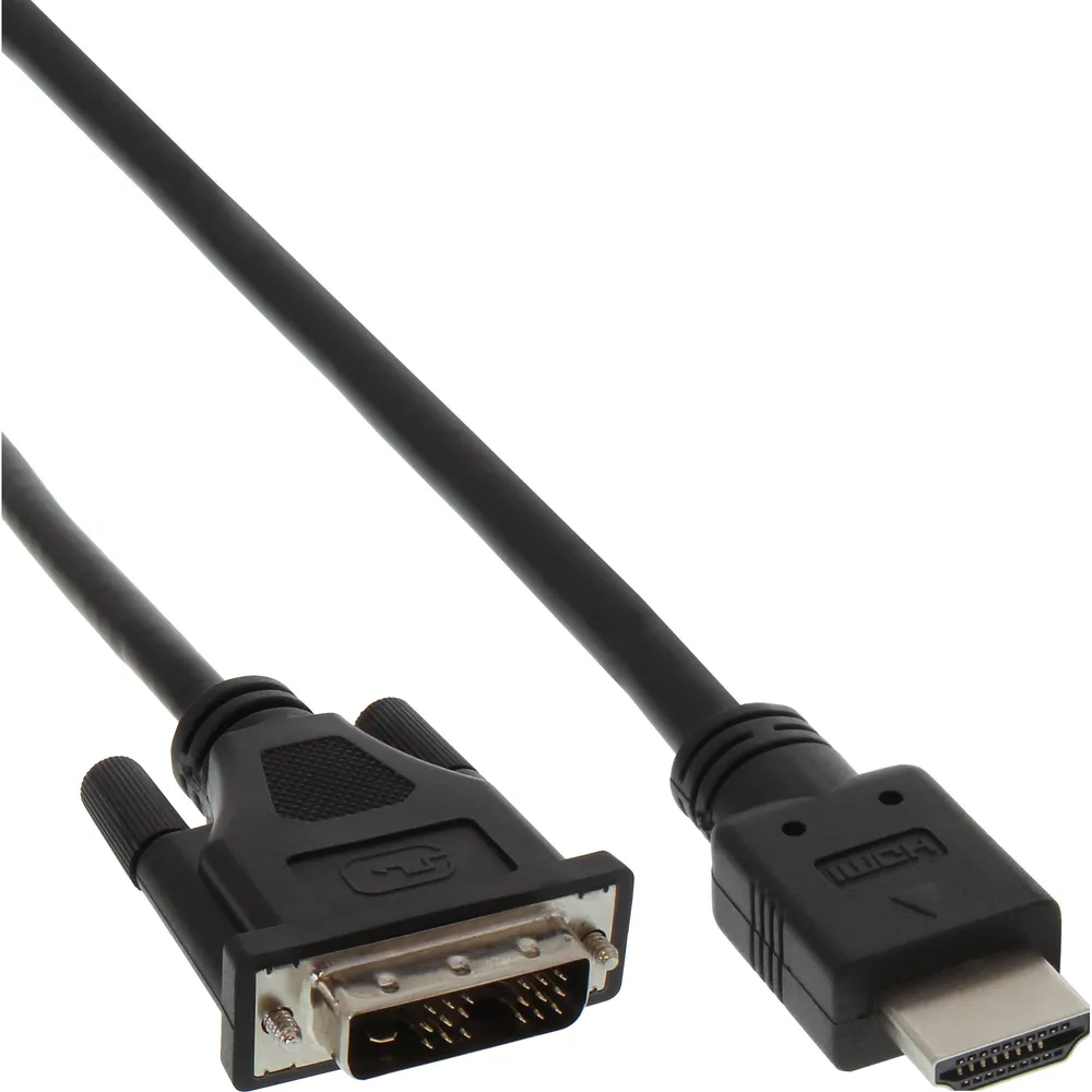 Inline-Kabel DVI auf HDMI Stecker/Stecker 3m Schwarz