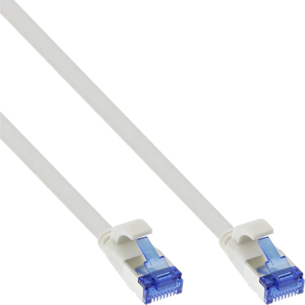 Inline InLine® Patchkabel flach, U/FTP, Cat.6A, TPE halogenfrei, weiß, 20m LAN-Kabel
