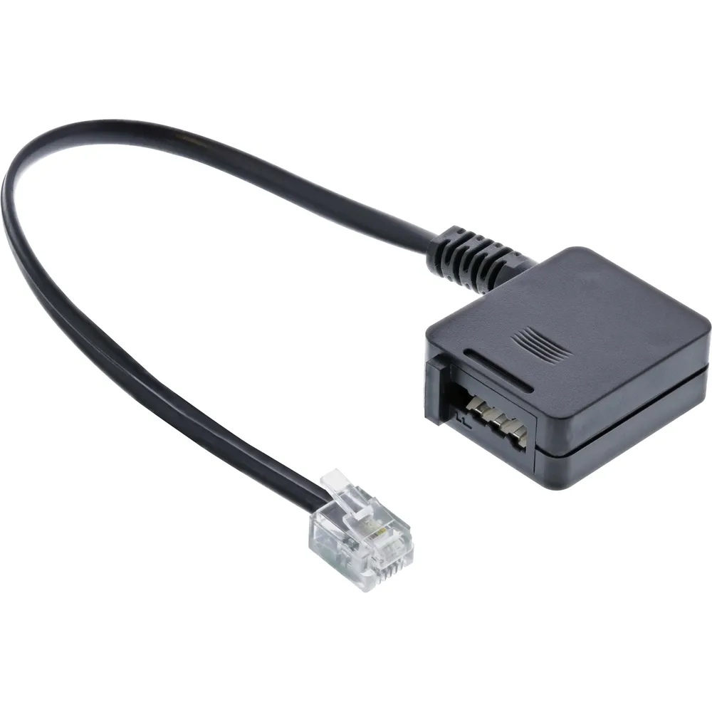Inline InLine® TAE Adapterkabel, RJ11 Stecker auf TAE-F Buchse, 0,2m Telefonkabel