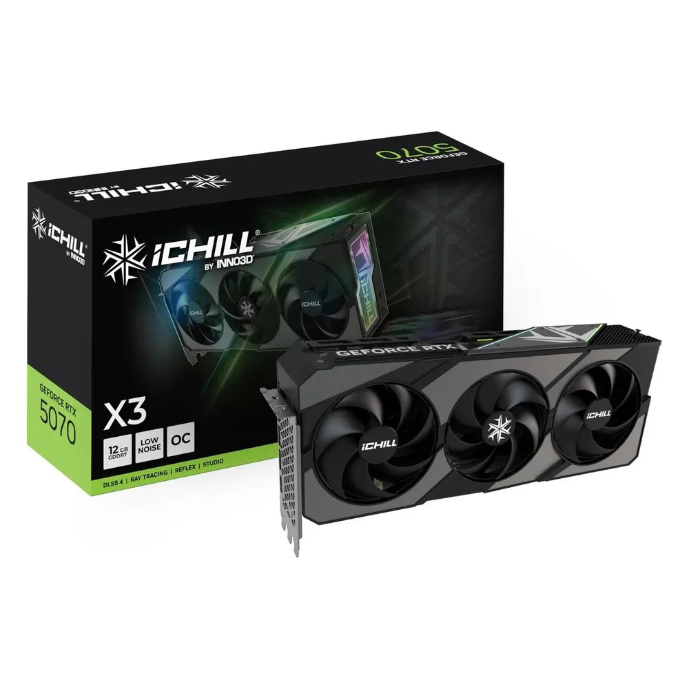 Tarjeta Gráfica inno3d GeForce RTX 5070 X3 12GB GDDR7 Reflex 2 RTX AI DLSS4