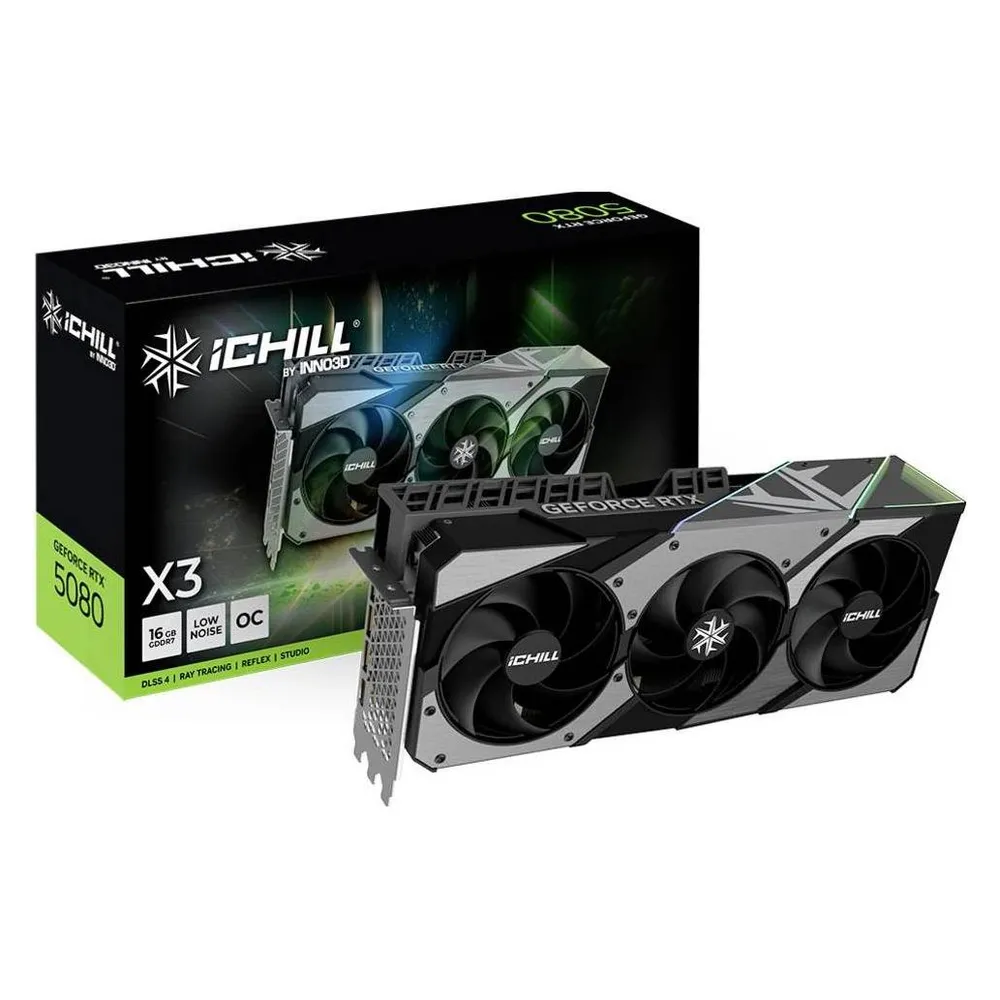Grafikkarte inno3d GeForce RTX 5080 iChill X3 V2 16GB GDDR7 Reflex 2 RTX AI DLSS4
