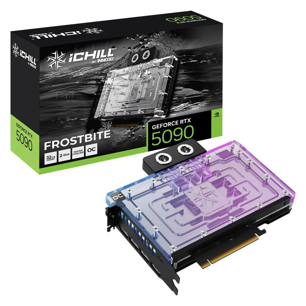 Grafikkarte INNO3D GeForce RTX 5090 iCHILL FROSTBITE 32GB GDDR7 Reflex 2 RTX AI DLSS4