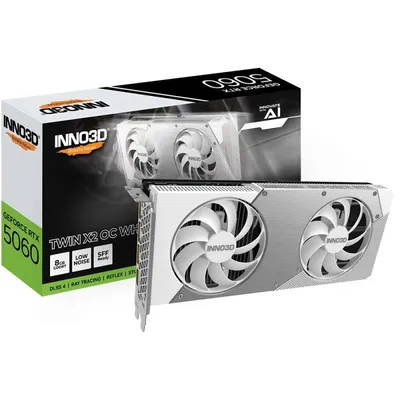 Grafikkarte Inno3D GeForce RTX 5060 TWIN X2 OC WHITE 8GB GDDR7 Reflex 2 RTX AI DLSS4