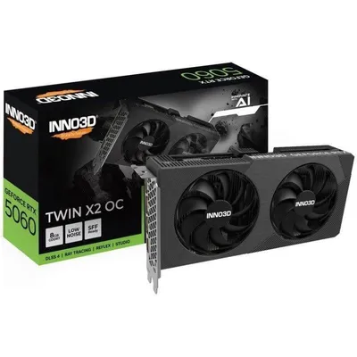Grafikkarte Inno3D GeForce RTX 5060 Twin X2 OC V2 8GB GDDR7 Reflex 2 RTX AI DLSS4