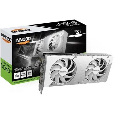 Grafikkarte Inno3D GeForce RTX 5060 Ti TWIN X2 OC 16GB GDDR7 Reflex DLSS4 RTX KI Unterstützung Weiß