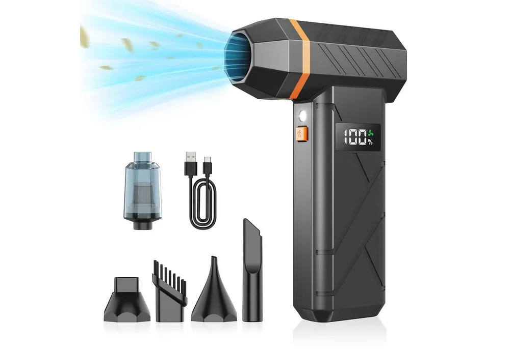 INSE Akku-Handstaubsauger L1-M Elektrischer Air Duster, 180 W, beutellos, 140000U/min, 4 Geschwindigkeitsstufen, Schnellladefunktion, Zubehörset