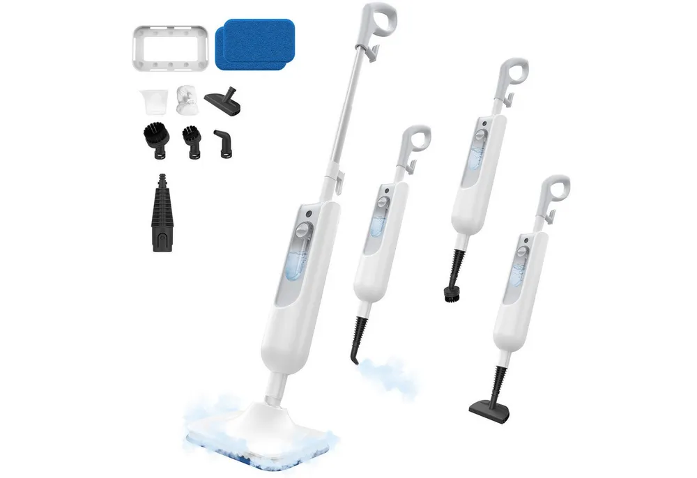 INSE Dampfmopp F2 12-in-1-Handdampfreiniger leistungsstarker abnehmbarer Dampfmopp, 1500 W, beutellos, 15FT langes Netzkabel,100°C-Heißdampf,12-in-1-Funktion