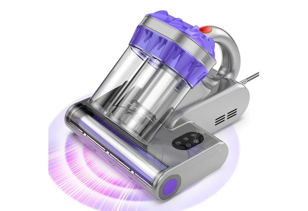 INSE Matratzenreinigungsgerät M1 Matratzenreinigungsgerät Milbenstaubsauger mit UV-Licht & Heißluft, 550 W, beutellos, 550W MOTOR,16KPA STARKE SAUGKRAFT,UV-C LICHT,65℃ HEIßLUFT,5M Kabel