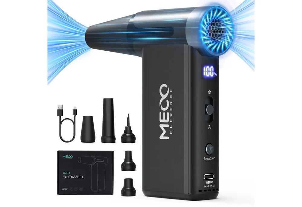 Insma Akku-Handstaubsauger, 100 W, Druckluftreiniger mit LED-Anzeige - 8 Stufen 5 Düsenaufsätze 4000 mAh
