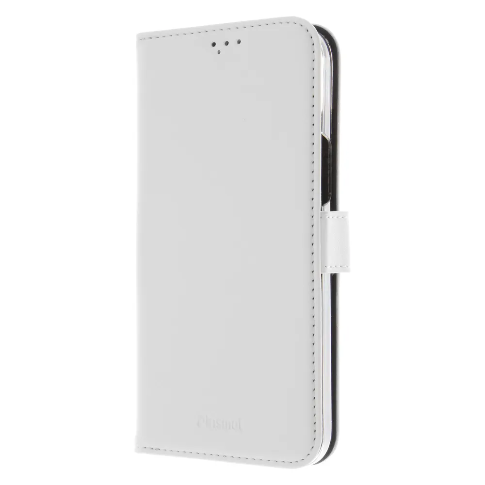 Insmat Exclusive Flip Case -lompakkokotelo, iPhone 15, valkoinen